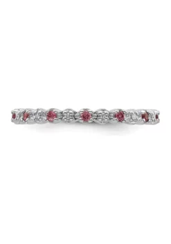 Discount 🎁 1/5 ct. t.w. Pink Tourmaline and 1/10 ct. t.w. Diamond Stackable Expressions Ring in Sterling Silver by Belk & Co. 🌟 -DealsBelk & Co. Store Belk 17921
