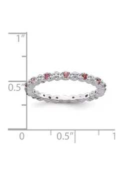 Discount 🎁 1/5 ct. t.w. Pink Tourmaline and 1/10 ct. t.w. Diamond Stackable Expressions Ring in Sterling Silver by Belk & Co. 🌟 -DealsBelk & Co. Store Belk 17922