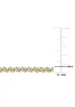 Buy 🛒 Lab Created 2.75 CT DEW Created Moissanite S-Link Tennis Bracelet in Yellow Gold Plated Sterling Silver by Belk & Co. 😀 -DealsBelk & Co. Store Belk 17935