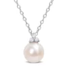Best reviews of 🥰 8-8.5mm Freshwater Cultured Pearl and Diamond Accent Pearl Pendant with Chain in Sterling Silver by Belk & Co. 💯