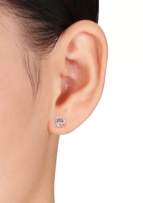 Flash Sale ⌛ 1.88 ct. t.w. Morganite and Diamond Accent Stud Earrings in 10k Rose Gold by Belk & Co. ❤️ 3 Flash Sale ⌛ 1.88 ct. t.w. Morganite and Diamond Accent Stud Earrings in 10k Rose Gold by Belk & Co. ❤️ - Image 3