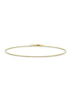 Coupon ⭐ 18k Yellow Gold Plated Sterling Silver 1mm Ball Chain Anklet, 9" by Belk & Co. 🤩 -DealsBelk & Co. Store Belk 17978