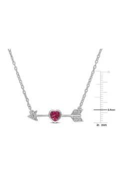 Top 10 🔔 Lab Created Created Ruby Created White Sapphire and Diamond Accent Heart Arrow Necklace in Sterling Silver by Belk & Co. 🎁 -DealsBelk & Co. Store Belk 17997
