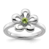 Coupon 💯 1/8 ct. t.w. Peridot Polished Stackable Expressions Flower Ring in Sterling Silver by Belk & Co. 🔥