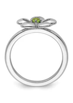Coupon 💯 1/8 ct. t.w. Peridot Polished Stackable Expressions Flower Ring in Sterling Silver by Belk & Co. 🔥 -DealsBelk & Co. Store Belk 18025