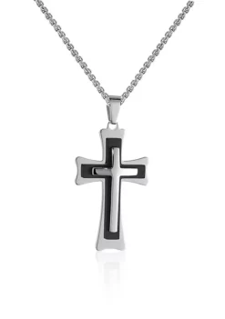 Budget 🔥 Men's Stainless Steel Cross Pendant by Belk & Co. ⭐