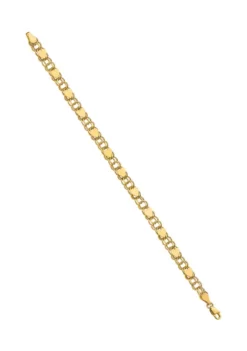 Deals ❤️ 14K Yellow Gold Double Link with Hearts Charm 8 Inch Bracelet by Belk & Co. ⭐ -DealsBelk & Co. Store Belk 18032