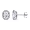 Deals ⌛ 2.33 ct. t.w. Lab Created Moissanite Oval Halo Stud Earrings in 10K White Gold by Belk & Co. ✔️