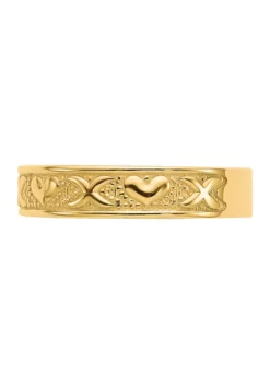 Hot Sale 🎉 14K Yellow Gold Polished X and Hearts Ring by Belk & Co. 🥰 -DealsBelk & Co. Store Belk 18056