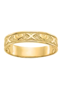 Hot Sale 🎉 14K Yellow Gold Polished X and Hearts Ring by Belk & Co. 🥰 -DealsBelk & Co. Store Belk 18057