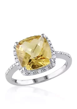 Best Pirce 🎁 Sterling Silver Citrine and Diamond Ring by Belk & Co. 🔥 -DealsBelk & Co. Store Belk 1807