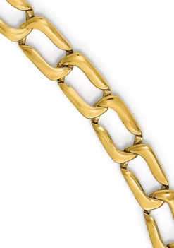 Wholesale 😉 Mens 14K Yellow Gold Polished Link Bracelet by Belk & Co. ❤️ -DealsBelk & Co. Store Belk 18080