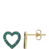 Promo 💯 Created Emerald Heart Stud Earrings in 10K Gold by Belk & Co. 🛒