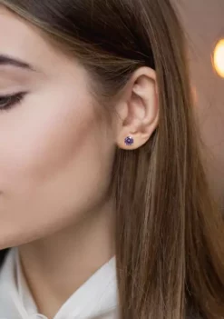 New ⭐ Lab Created 3.20 ct. t.g.w. Created Alexandrite Solitaire Stud Earrings in Sterling Silver by Belk & Co. 🥰 -DealsBelk & Co. Store Belk 18117