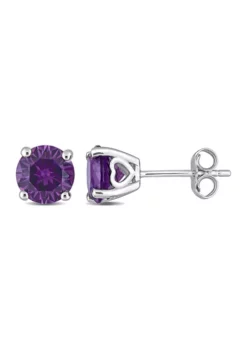 New ⭐ Lab Created 3.20 ct. t.g.w. Created Alexandrite Solitaire Stud Earrings in Sterling Silver by Belk & Co. 🥰 -DealsBelk & Co. Store Belk 18118