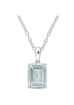 Deals 🔔 1.9 ct. t.g.w. Synthetic Spinel (Aquamarine) Solitaire Pendant with Chain in Sterling Silver by Belk & Co. 💯