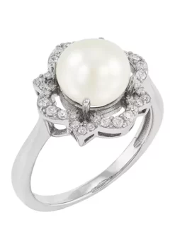 Coupon 🎁 Freashwater Pearl and White Topaz Set in Sterling Silver by Belk & Co. ⌛ -DealsBelk & Co. Store Belk 18165