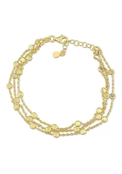 Top 10 โญ Multi-Strand Chain Bracelet in 18k Yellow Gold Plated Sterling Silver, 7.5" by Belk & Co. ๐