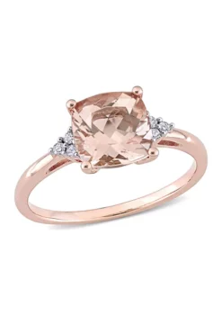 Coupon ❤️ 2 ct. t.w. Morganite and 1/10 ct. t.w. Diamond Accent Engagement Ring in 14k Rose Gold by Belk & Co. ⌛