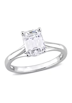 Buy 🌟 1.75 ct. t.w. Created Moissanite Emerald Cut Solitaire Ring in 14k White Gold by Belk & Co. 👍