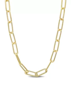 Discount 🔥 18k Yellow Gold Plated Sterling Silver 5mm Paperclip Chain Necklace by Belk & Co. 🎁