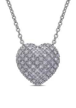 Best reviews of 😀 1 ct. t.w. Diamond Clustered Heart Necklace In Sterling Silver by Belk & Co. 😉 -DealsBelk & Co. Store Belk 18233