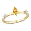 Outlet 🌟 1/3 CT TGW Citrine and White Topaz Marquise 3-Stone Stackable Ring in 10k Yellow Gold by Belk & Co. 🧨
