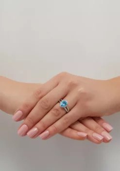 New 🔥 Swiss Blue Topaz and Diamond Ring by Belk & Co. 🎁 -DealsBelk & Co. Store Belk 18252