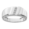 Top 10 🧨 Men's 1/10 ct. t.w. Diamond Ring in Rhodium Plated Sterling Silver by Belk & Co. 🎉