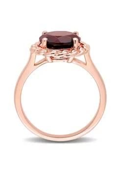 New 🌟 Garnet Halo Ring in Rose Plated Sterling Silver by Belk & Co. 🌟 -DealsBelk & Co. Store Belk 18260