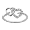Best reviews of 💯 1/8 ct. t.w. Diamond Double Heart Ring in Rhodium Plated Sterling Silver by Belk & Co. 😀