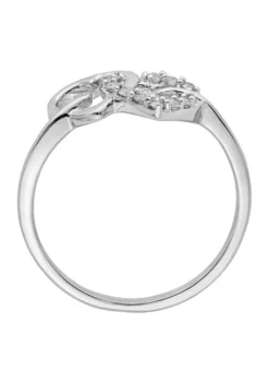 Best reviews of 💯 1/8 ct. t.w. Diamond Double Heart Ring in Rhodium Plated Sterling Silver by Belk & Co. 😀 -DealsBelk & Co. Store Belk 18265