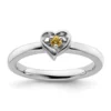 Cheap ⭐ 1/10 ct. t.w. Citrine Stackable Expressions Heart Ring in Sterling Silver by Belk & Co. 🎁