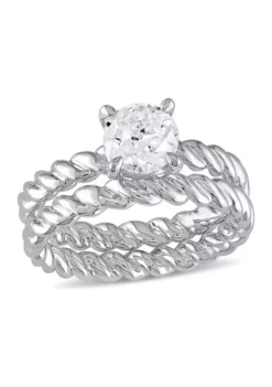 Buy ๐ 1 CT TW Diamond SolitaireTwisted Rope Bridal Set in 14k White Gold by Belk & Co. ๐งจ