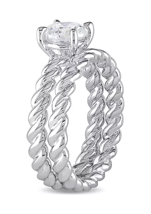 Buy ๐ 1 CT TW Diamond SolitaireTwisted Rope Bridal Set in 14k White Gold by Belk & Co. ๐งจ 3 Buy ๐ 1 CT TW Diamond SolitaireTwisted Rope Bridal Set in 14k White Gold by Belk & Co. ๐งจ - Image 3