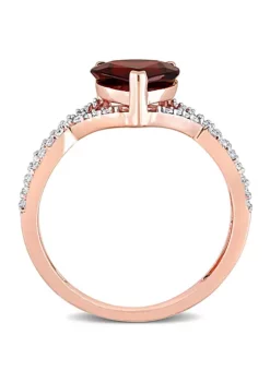 Best Pirce ⭐ Heart Garnet and 1/5 CT TW Diamond Infinity Ring in 14k Rose Gold by Belk & Co. 🧨 -DealsBelk & Co. Store Belk 18293