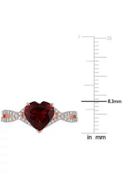 Best Pirce ⭐ Heart Garnet and 1/5 CT TW Diamond Infinity Ring in 14k Rose Gold by Belk & Co. 🧨 -DealsBelk & Co. Store Belk 18294
