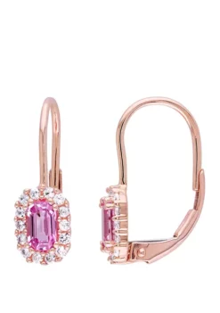 Wholesale 👏 Pink and White Sapphire Halo Earrings by Belk & Co. 🎉