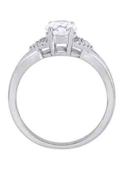 Coupon 🌟 2 ct. t.w. Lab Created White Sapphire and 1/10 ct. t.w. Diamond Accent Split Shank Engagement Ring in 10K White Gold by Belk & Co. 👏 -DealsBelk & Co. Store Belk 18316