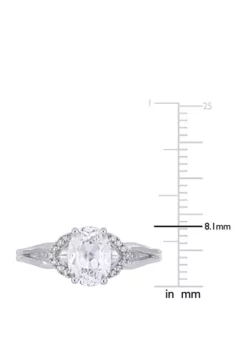 Coupon 🌟 2 ct. t.w. Lab Created White Sapphire and 1/10 ct. t.w. Diamond Accent Split Shank Engagement Ring in 10K White Gold by Belk & Co. 👏 -DealsBelk & Co. Store Belk 18317