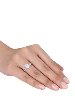 Coupon 🌟 2 ct. t.w. Lab Created White Sapphire and 1/10 ct. t.w. Diamond Accent Split Shank Engagement Ring in 10K White Gold by Belk & Co. 👏 -DealsBelk & Co. Store Belk 18318