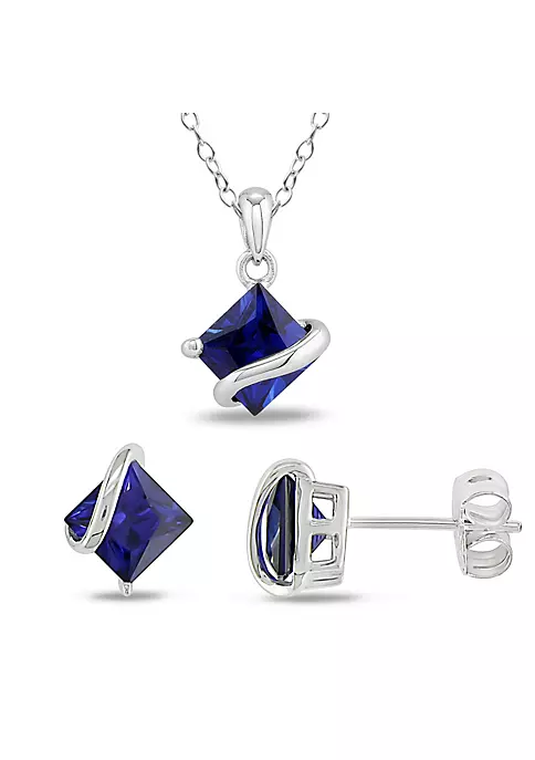 Brand new ๐ Lab Created 2-Piece Set of 4 ct. t.g.w. Created Blue Sapphire Wave Stud Earrings and Pendant with Chain in Sterling Silver by Belk & Co. ๐คฉ 6 Brand new ๐ Lab Created 2-Piece Set of 4 ct. t.g.w. Created Blue Sapphire Wave Stud Earrings and Pendant with Chain in Sterling Silver by Belk & Co. ๐คฉ - Image 6