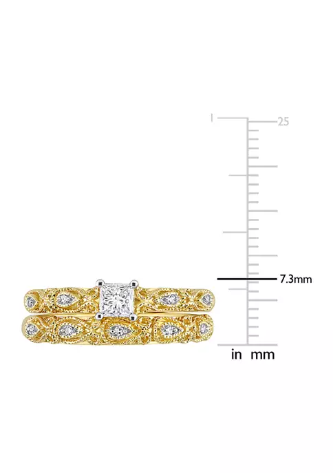 Flash Sale 😍 1/3 CT TDW Diamond Bridal Ring Set in 10k Yellow Gold by Belk & Co. ❤️ 4 Flash Sale 😍 1/3 CT TDW Diamond Bridal Ring Set in 10k Yellow Gold by Belk & Co. ❤️ - Image 4