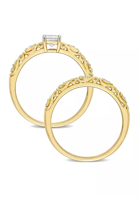 Flash Sale 😍 1/3 CT TDW Diamond Bridal Ring Set in 10k Yellow Gold by Belk & Co. ❤️ 5 Flash Sale 😍 1/3 CT TDW Diamond Bridal Ring Set in 10k Yellow Gold by Belk & Co. ❤️ - Image 5