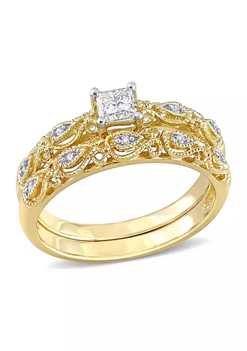 Flash Sale 😍 1/3 CT TDW Diamond Bridal Ring Set in 10k Yellow Gold by Belk & Co. ❤️ 6 Flash Sale 😍 1/3 CT TDW Diamond Bridal Ring Set in 10k Yellow Gold by Belk & Co. ❤️ - Image 6