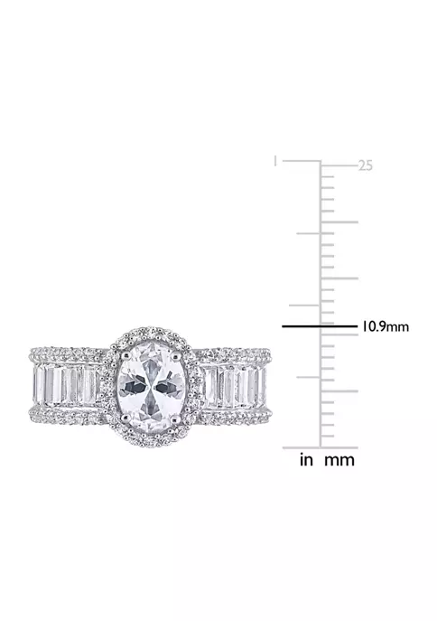 New โญ Lab Created 4.6 CT TGW Created White Sapphire Oval Halo Ring in 10k White Gold by Belk & Co. ๐ 2 New โญ Lab Created 4.6 CT TGW Created White Sapphire Oval Halo Ring in 10k White Gold by Belk & Co. ๐ - Image 2