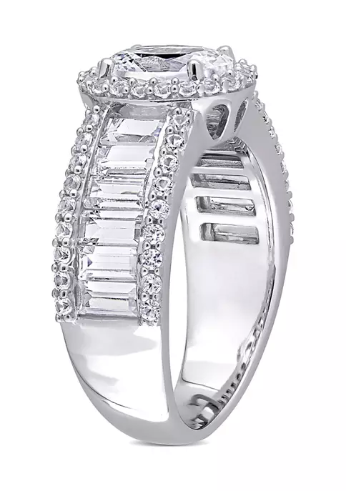 New โญ Lab Created 4.6 CT TGW Created White Sapphire Oval Halo Ring in 10k White Gold by Belk & Co. ๐ 3 New โญ Lab Created 4.6 CT TGW Created White Sapphire Oval Halo Ring in 10k White Gold by Belk & Co. ๐ - Image 3