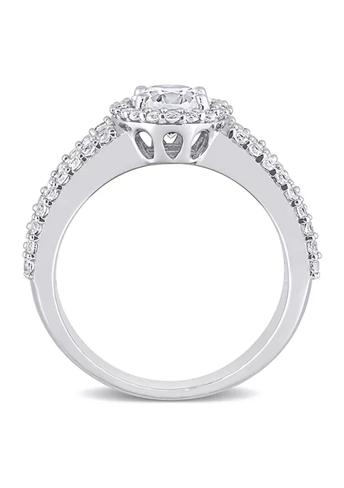 New โญ Lab Created 4.6 CT TGW Created White Sapphire Oval Halo Ring in 10k White Gold by Belk & Co. ๐ 4 New โญ Lab Created 4.6 CT TGW Created White Sapphire Oval Halo Ring in 10k White Gold by Belk & Co. ๐ - Image 4