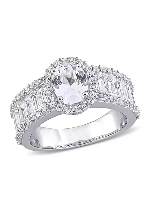 New โญ Lab Created 4.6 CT TGW Created White Sapphire Oval Halo Ring in 10k White Gold by Belk & Co. ๐ 6 New โญ Lab Created 4.6 CT TGW Created White Sapphire Oval Halo Ring in 10k White Gold by Belk & Co. ๐ - Image 6