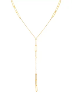Hot Sale ๐ Paper Clip Lariat Necklace in 10K Yellow Gold by Belk & Co. โ